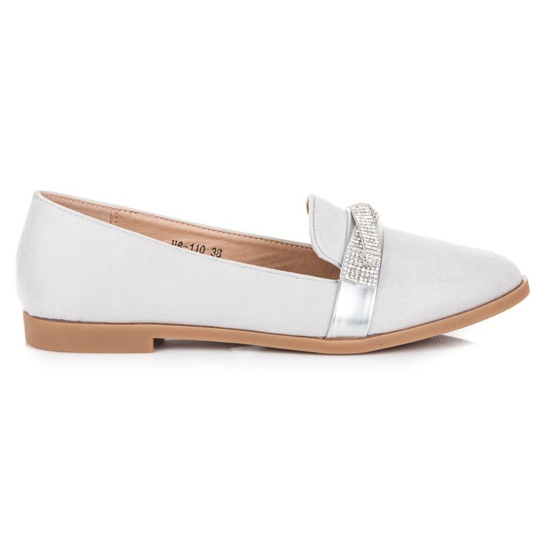 Bestelle Scarpe in camoscio con cristalli grigio