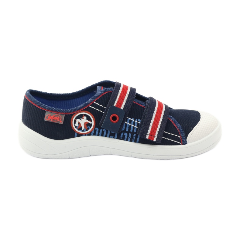 Ciabatte delle sneakers da bambino Befado 672Y058 blu navy rosso bianca