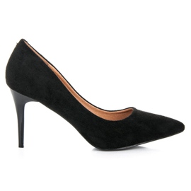 Scarpe col tacco in camoscio nero