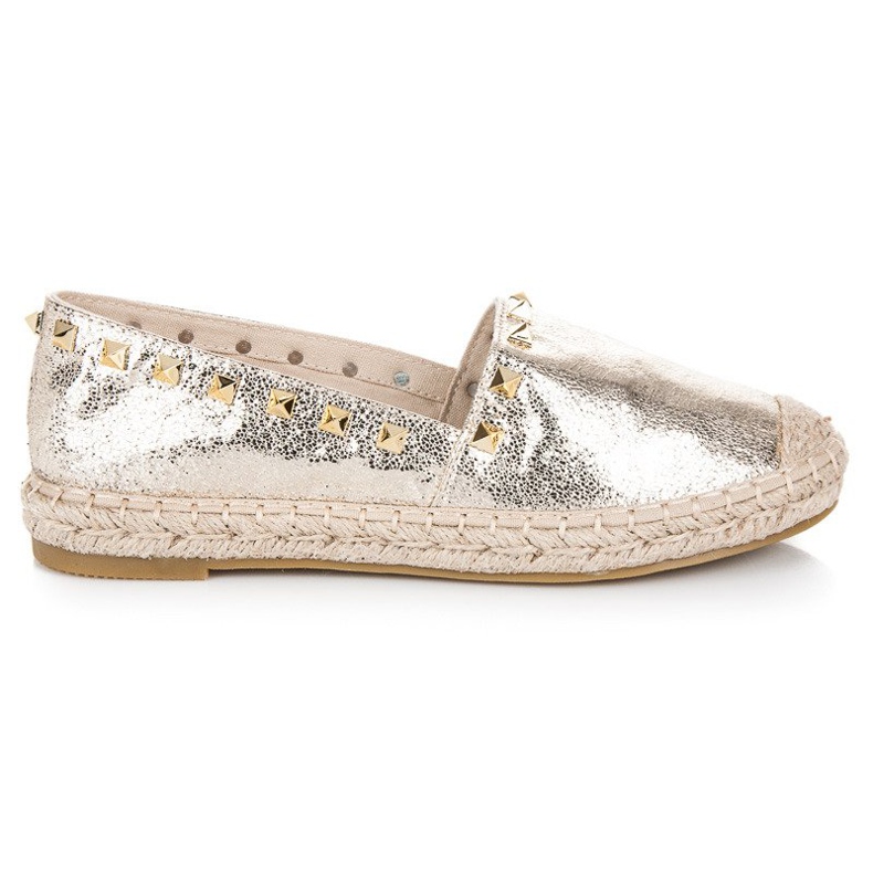 Coura Espadrillas dorate con borchie d'oro