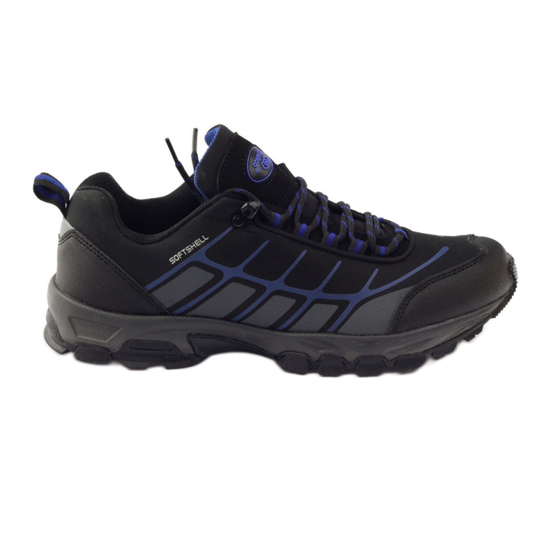 Softshell sportivo da trekking dell'Atletico nero blu grigio