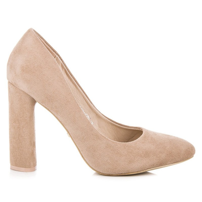 Ideal Shoes Eleganti décolleté sul palo marrone