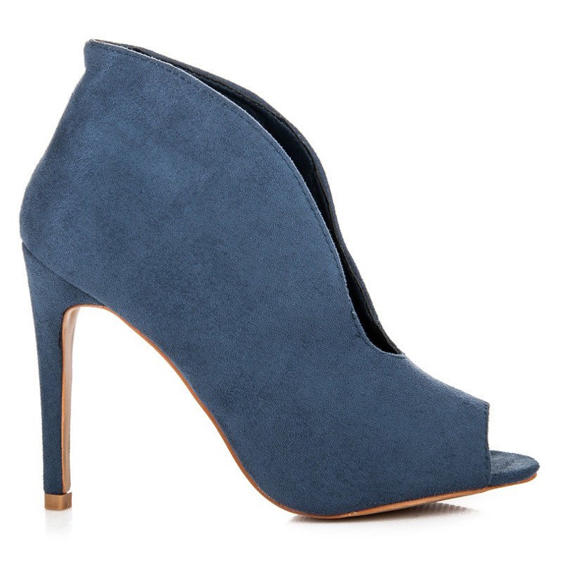 Bestelle Stivaletti open toe in camoscio blu