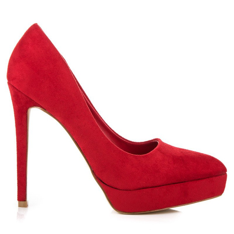 Bestelle Tacchi in camoscio sulla piattaforma rosso