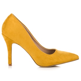 Tacchi in camoscio giallo