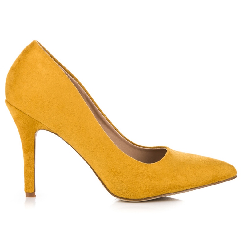 Tacchi in camoscio giallo