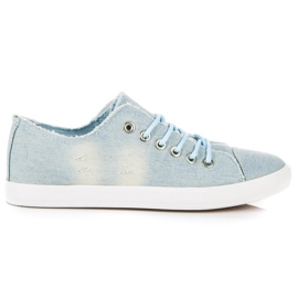 Sport Sneaker in denim con attacco blu