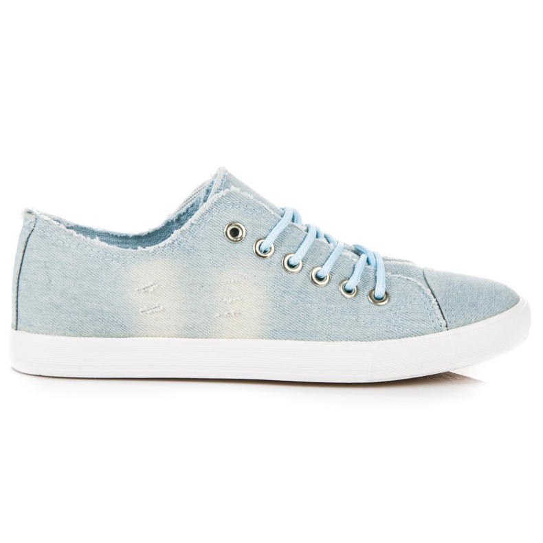 Sport Sneaker in denim con attacco blu