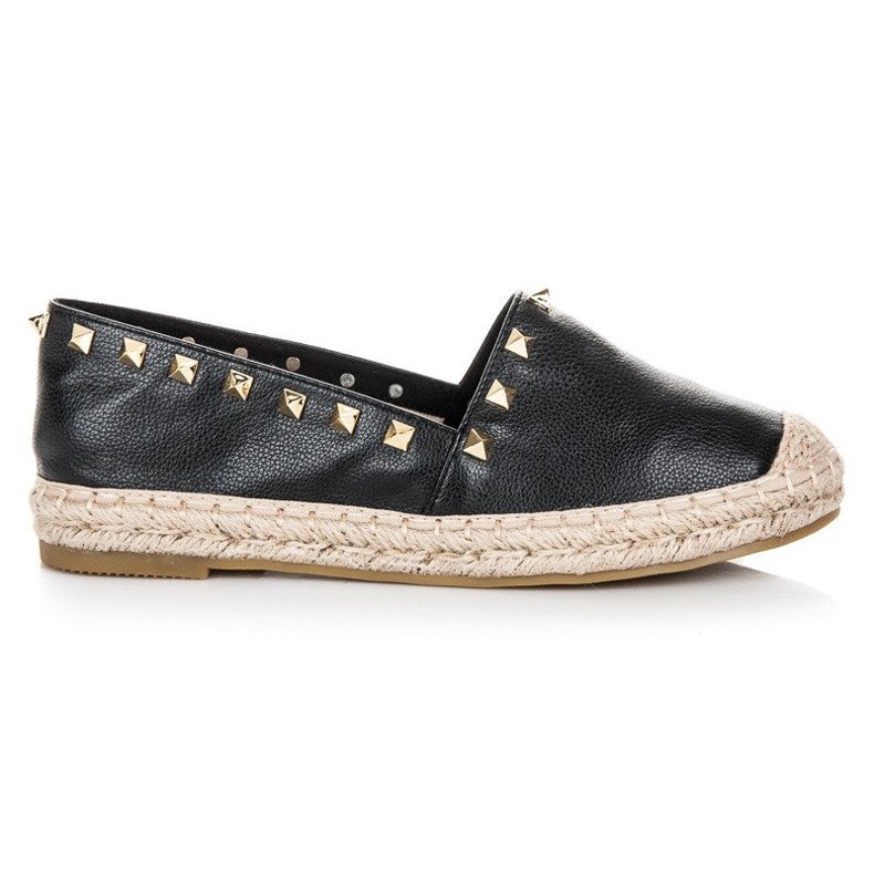 Coura Espadrillas nere con borchie nero