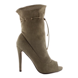 Stivali open toe SY15 Oliva verde