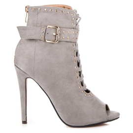 Seastar Stivaletti open toe in camoscio grigio