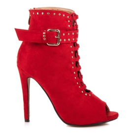 Seastar Stivaletti open toe in camoscio rosso