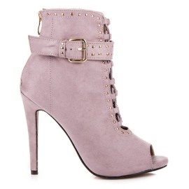 Seastar Stivaletti open toe in camoscio viola