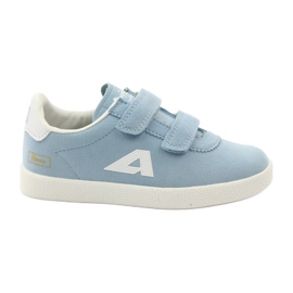 American Club Scarpe sportive, insole in pelle blu per velcro