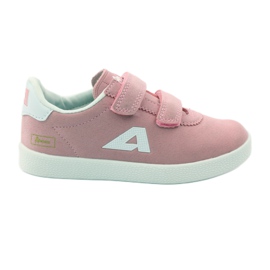 American Club Sneakers sportive con sottopiede in pelle americana rosa bianco