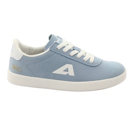 American Club Sneakers sportive con sottopiede in pelle americana blu bianca