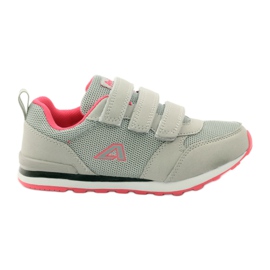 American Club Scarpe sportive americane 9 con inserto in pelle rosa grigio