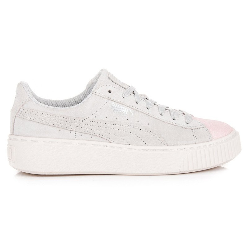 Puma Suede Platform Glam Jr grigio rosa