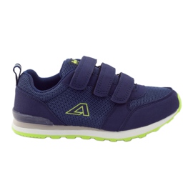 American Club Scarpe sportive con sottopiede in pelle americana blu navy verde