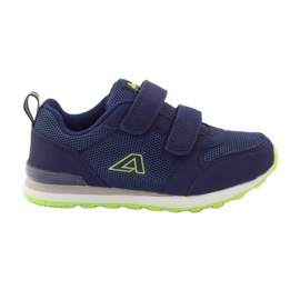 American Club Scarpe sportive con sottopiede in pelle americana blu navy verde