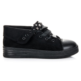 Sport Sneakers alla moda in pelle scamosciata nero