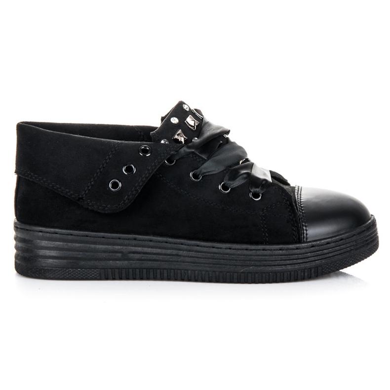 Sport Sneakers alla moda in pelle scamosciata nero