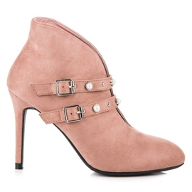 Cm Paris Stivaletti rosa con fibbie