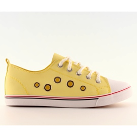 Sneakers da donna gialle FG-2767 beige giallo