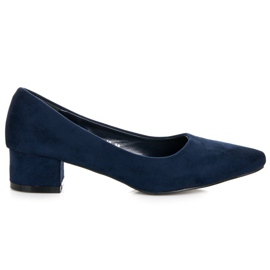 Best Shoes Décolleté in camoscio con tacco basso blu