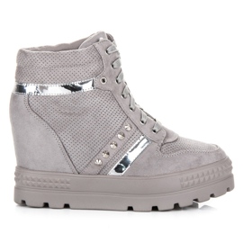 Bestelle Sneakers con plateau grigio