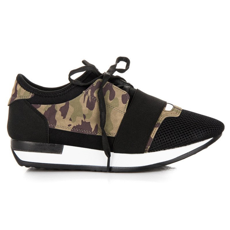 Scarpe sportive slip-on nero marrone verde