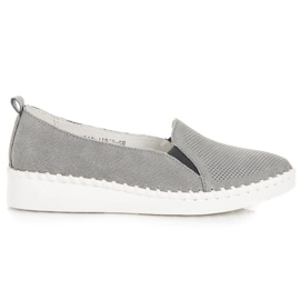 Mocassini vinceza in pelle grigio