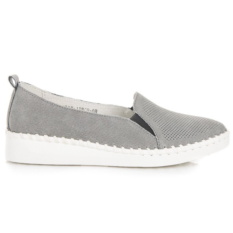 Mocassini vinceza in pelle grigio