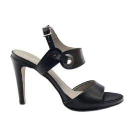 Sandali in pelle con tacco Edeo 3208 nero