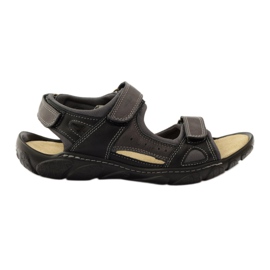 Naszbut 043 sandali in pelle con velcro nero grigio