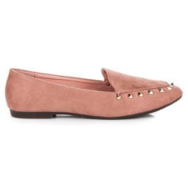 Scarpe slip-on con borchie rosa