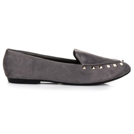 Scarpe slip-on con borchie grigio