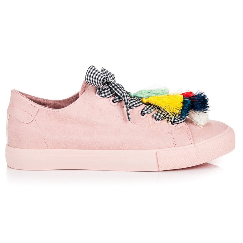 Ideal Shoes Sneakers rosa con frange