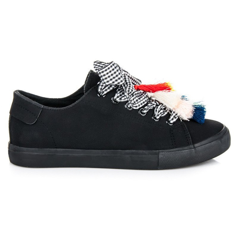 Ideal Shoes Sneakers nere con frange nero