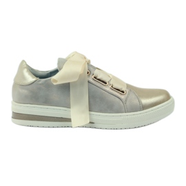 Scarpe Filippo sottopiede in pelle Creepers grigio d'oro