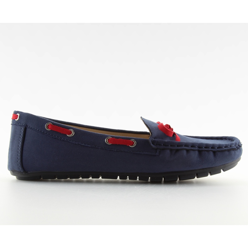 Mocassini classici da donna blu navy 3145 Blu / Rosso