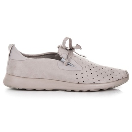 Kylie Slipons in pelle scamosciata traforati grigio