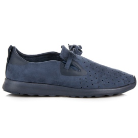 Kylie Slipons in pelle scamosciata traforati blu