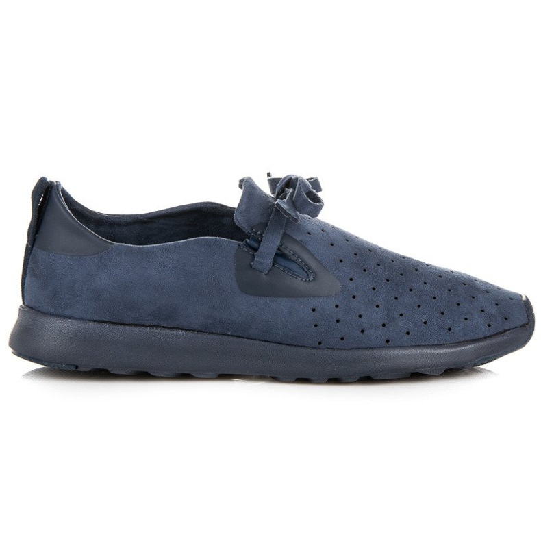 Kylie Slipons in pelle scamosciata traforati blu