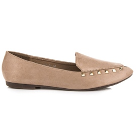 Scarpe slip-on con borchie marrone