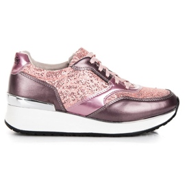Kylie Scarpe Sportive Con Glitter rosa