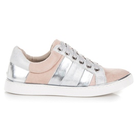 Kylie Scarpe da ginnastica alla moda allacciate rosa grigio