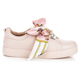 Sneakers allacciate con un nastro VICES rosa