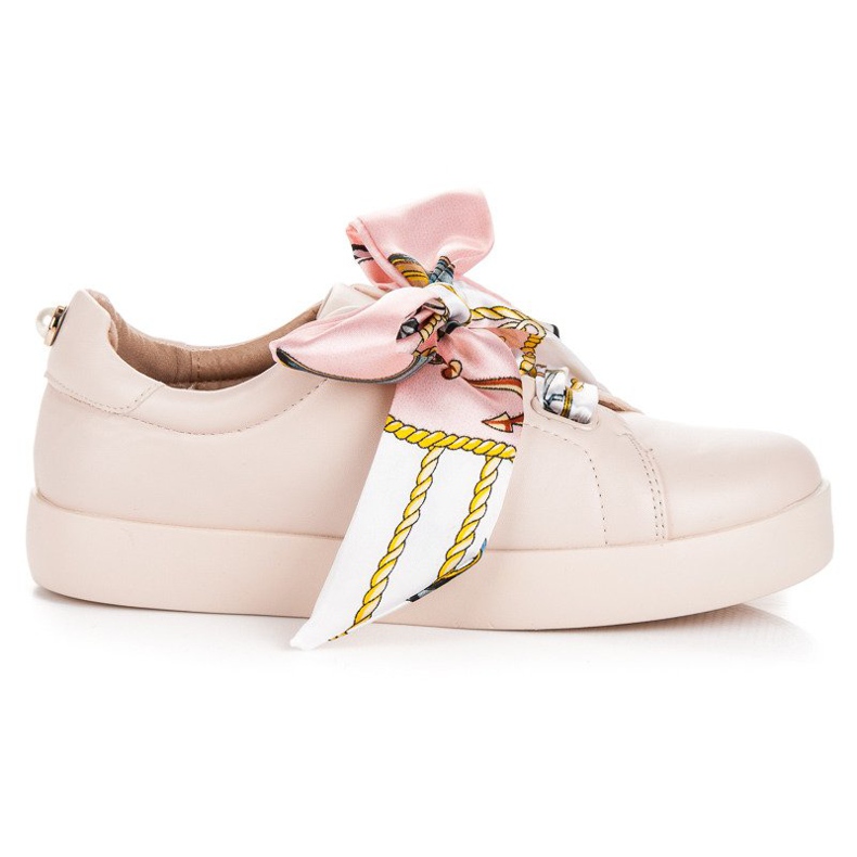 Sneakers allacciate con un nastro VICES rosa