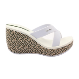 Ciabatte da donna Ipanema 82288 con zeppa bianca marrone verde